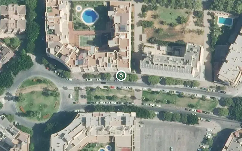 Vista aérea de la ubicación de Centro de Día para Mayores Ballesol Teatinos