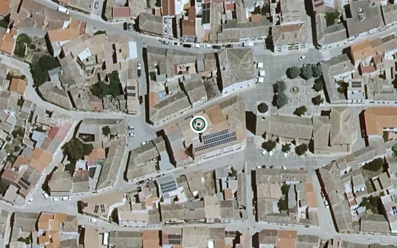 Vista aérea de la ubicación de Vivienda Municipal de Mayores de Munera