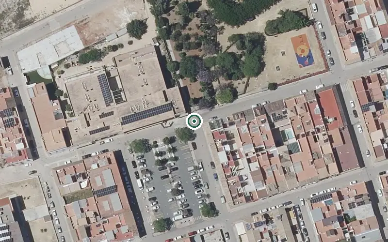 Vista aérea de la ubicación de Centro de Día para Mayores la Puebla de Cazalla