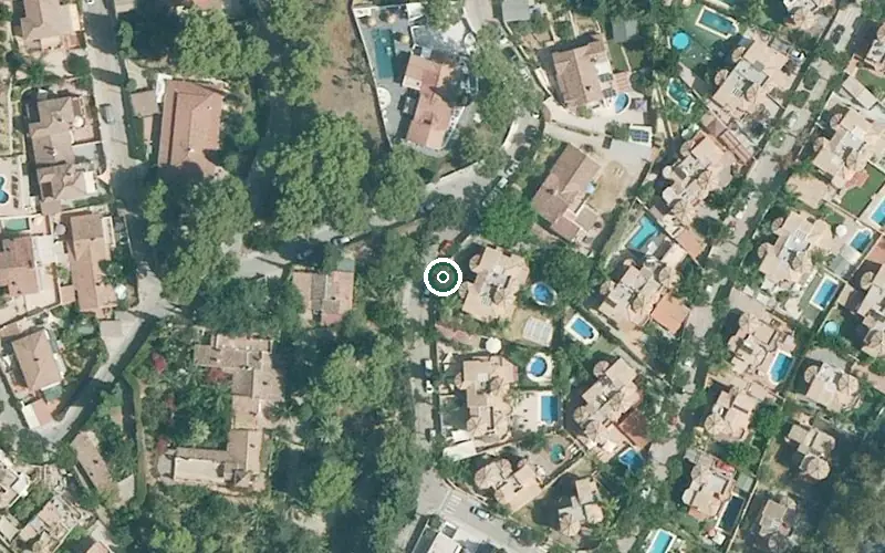 Vista aérea de la ubicación de Centro Residencial para Personas Mayores Psicogeriátrica El Pinar