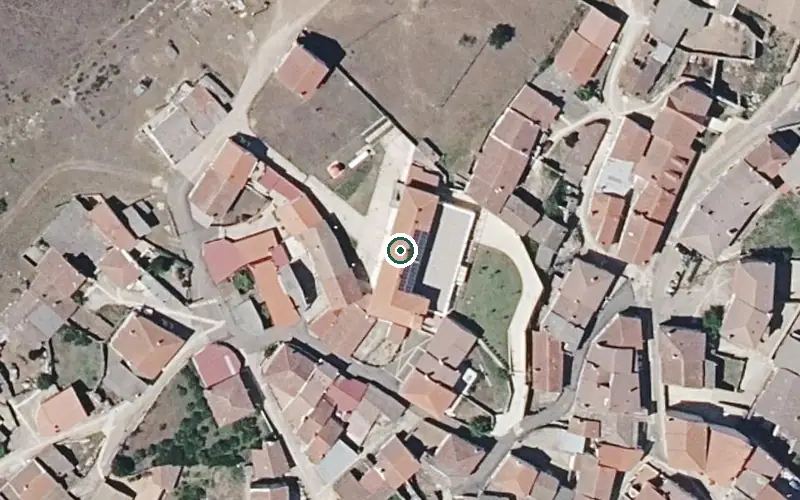Vista aérea de la ubicación de Residencia Municipal de Mayores Jalama