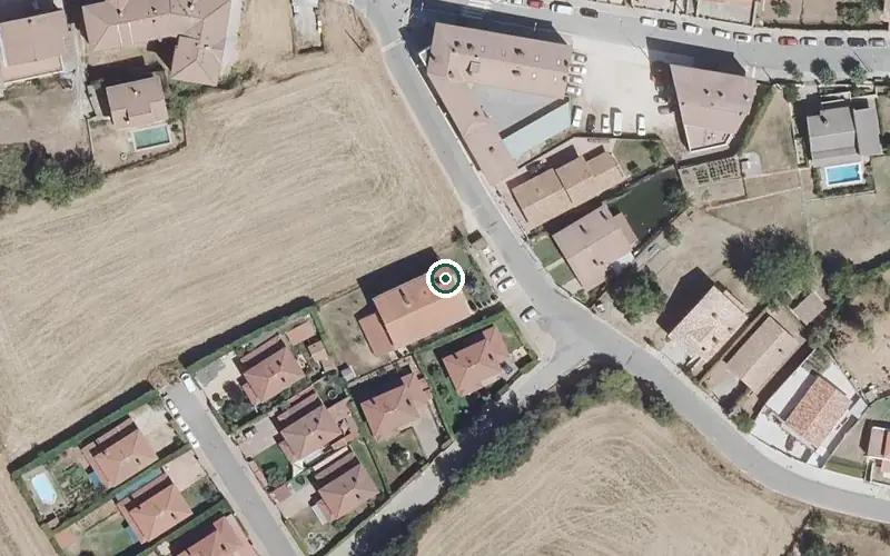 Vista aérea de la ubicación de Vivienda Comunitaria Campezo