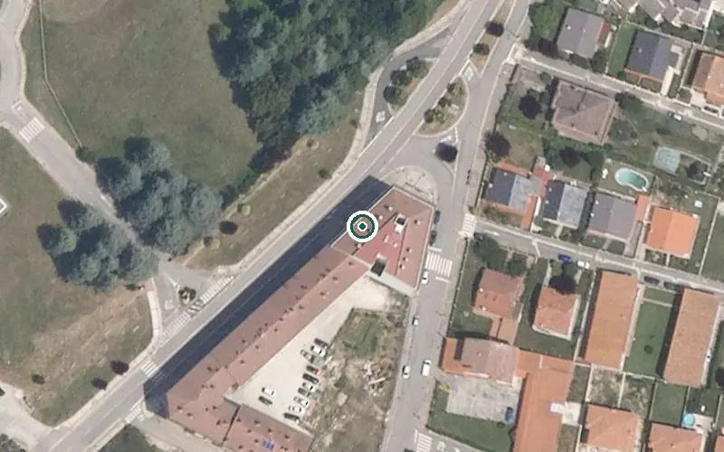 Vista aérea de la ubicación de Unidad de Estancias Diurnas de la Residencia de Villarcayo