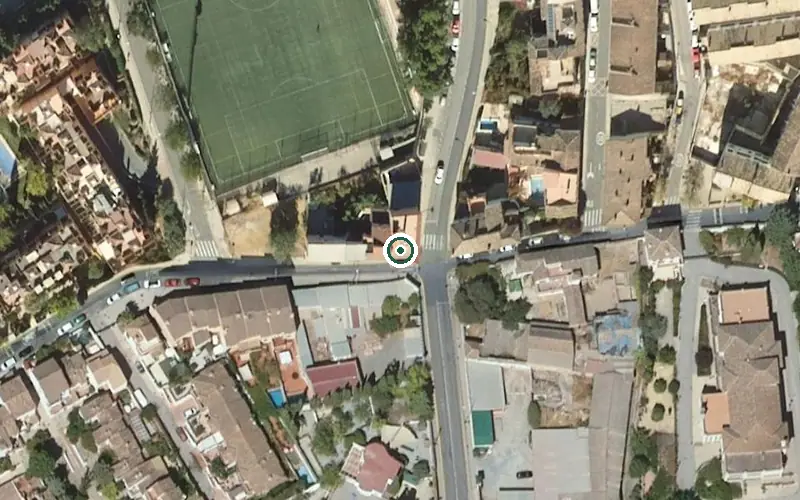 Vista aérea de la ubicación de Centro Residencial para Mayores Bouco Granada