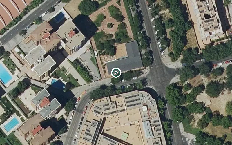 Vista aérea de la ubicación de Centro de Día Municipal Peñagrande