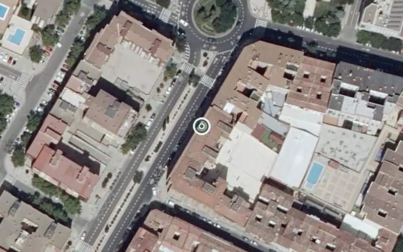 Vista aérea de la ubicación de Centro de Día Jardines del Ebro