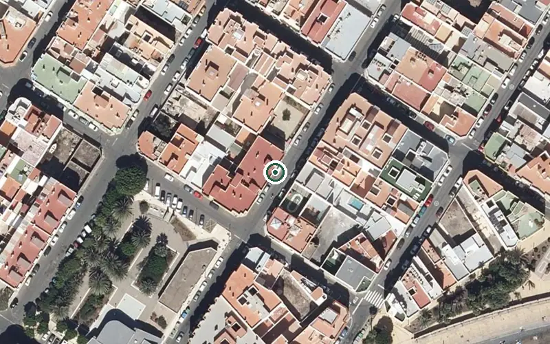 Vista aérea de la ubicación de Centro Estancia Diurna para Personas con Alzheimer y Demencias Afines – Aldefa