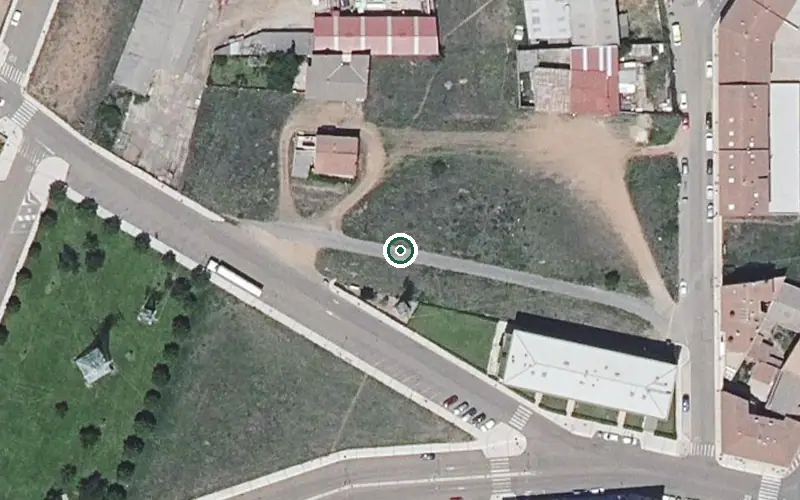 Vista aérea de la ubicación de Edificio Uso Residencial Colectivo Sanitario Buendia-altollano
