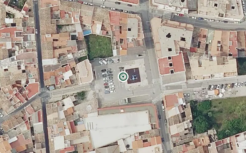 Vista aérea de la ubicación de Residencia para Personas Mayores Dependientes Asilo San Juan de Dios