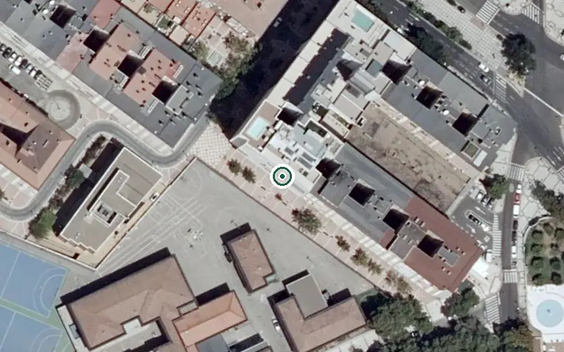 Vista aérea de la ubicación de Residencia de Mayores de Aragón