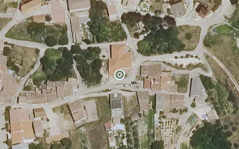 Vista aérea de la ubicación de Vivienda de Mayores de la Toba