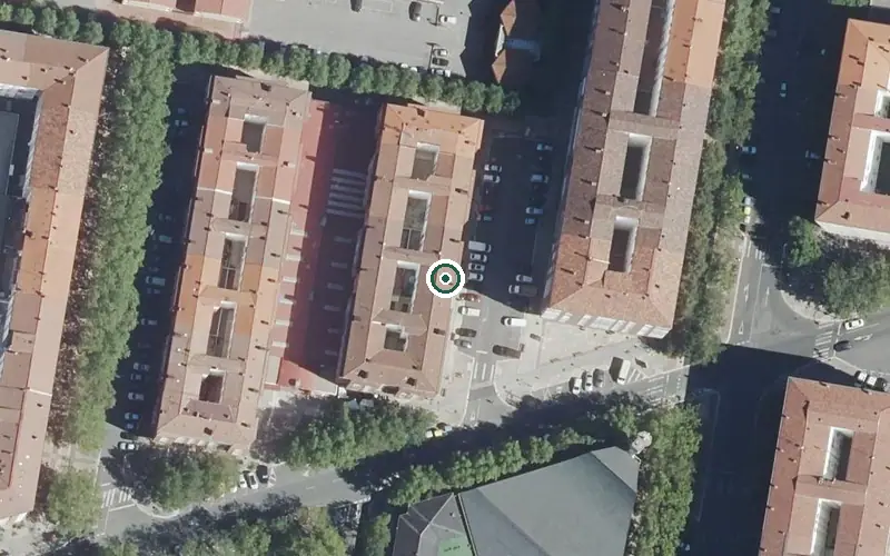 Vista aérea de la ubicación de Vivienda Comunitaria Araba