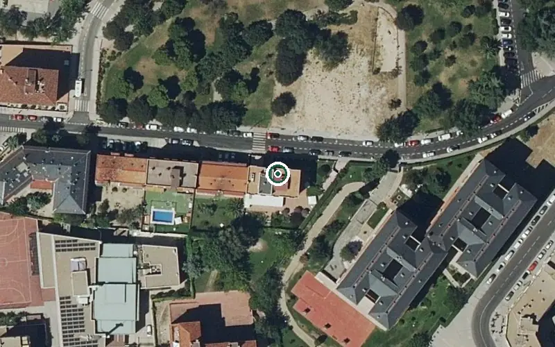 Vista aérea de la ubicación de Residencia Las Rosas
