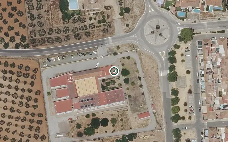Vista aérea de la ubicación de Centro Residencial Montetabor Bollullos