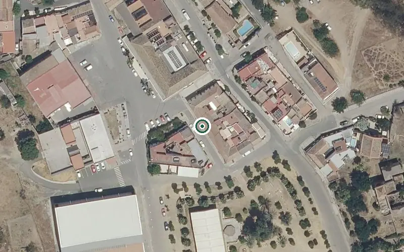 Vista aérea de la ubicación de Centro Residencial para Mayores Villamina