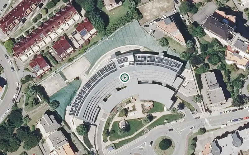 Vista aérea de la ubicación de La Pereda