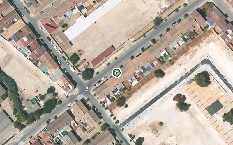 Vista aérea de la ubicación de Centro de Día para Mayores Jesús Nazareno de Alzheimer de Baena