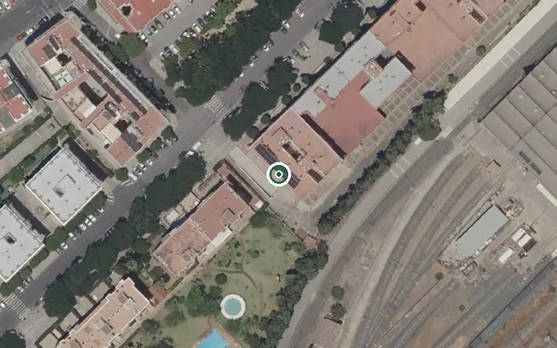 Vista aérea de la ubicación de Centro de Día para Mayores Fundación Montepios