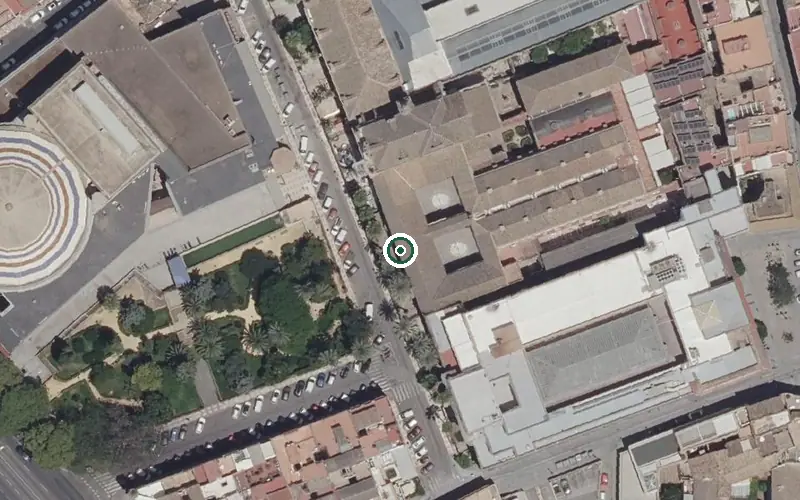 Vista aérea de la ubicación de Centro Residencial Santa Caridad