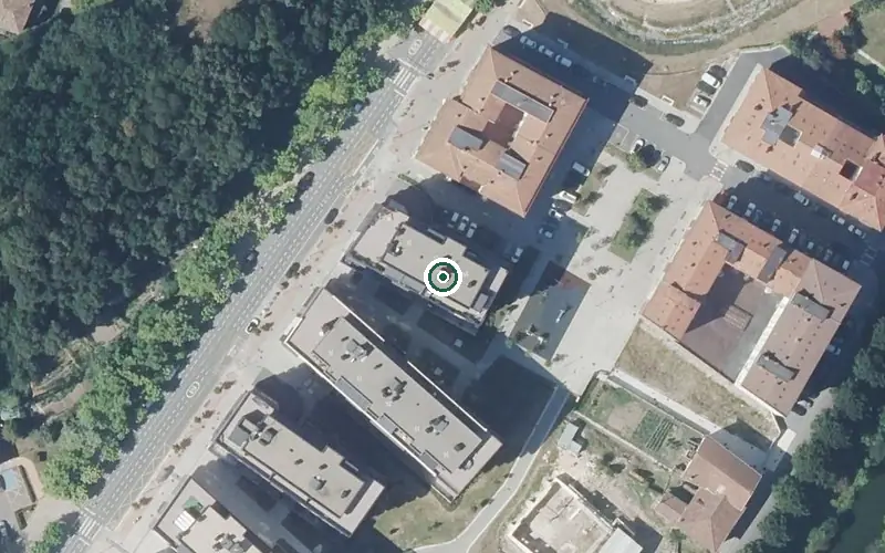 Vista aérea de la ubicación de Residencia San Roque