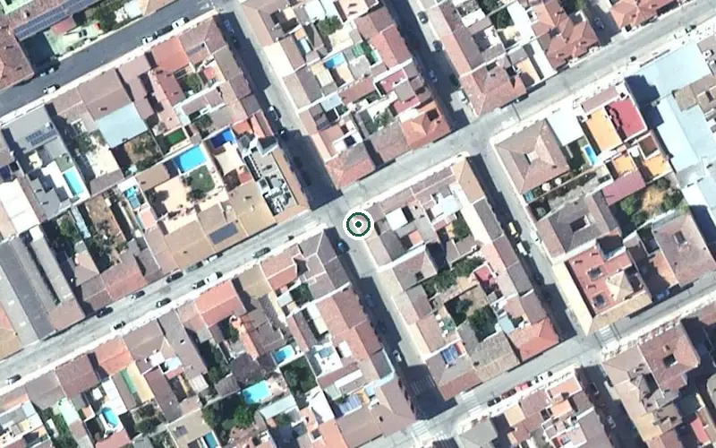 Vista aérea de la ubicación de Centro Residencial para Personas Mayores de la Carolina