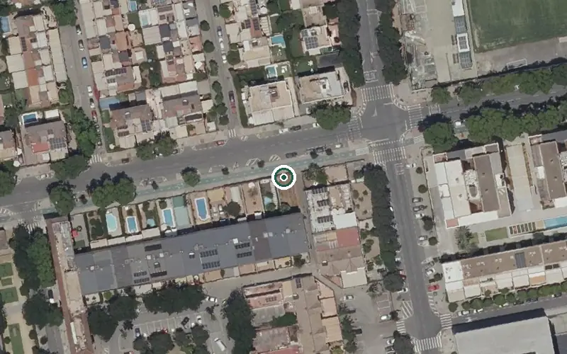 Vista aérea de la ubicación de Centro Residencial para Mayores Fundomar-bermejales