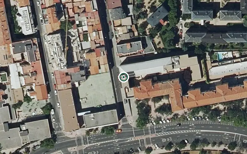 Vista aérea de la ubicación de Residencia Margarita Retuerto