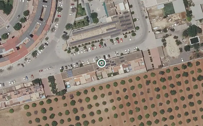 Vista aérea de la ubicación de Centro Residencial para Mayores los Jardines