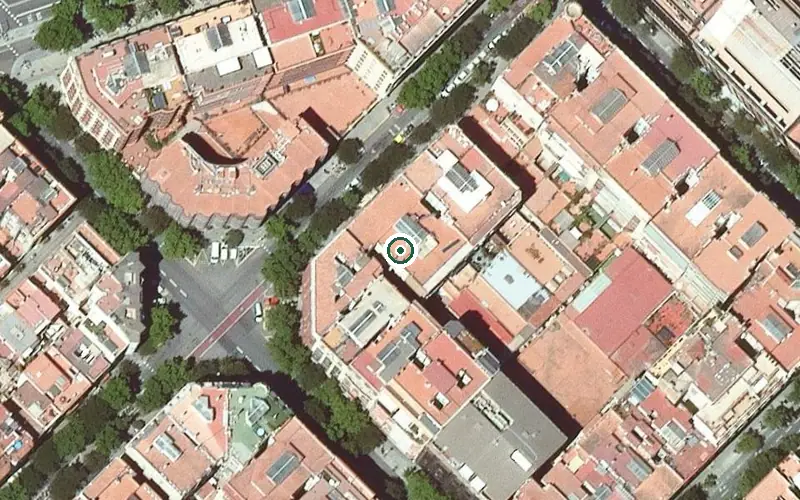 Vista aérea de la ubicación de Servei d'acolliment diürn de la Residència Sant Daniel
