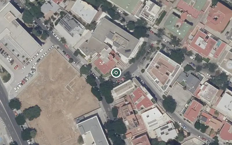 Vista aérea de la ubicación de Centro Residencial para Mayores Gades