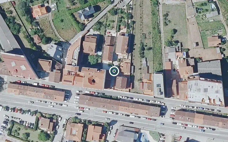 Vista aérea de la ubicación de Centro de Día para Persoas Maiores Contigo Cangas
