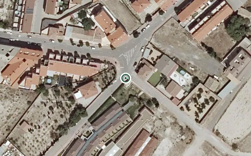 Vista aérea de la ubicación de Residencia de Ancianos San Roque