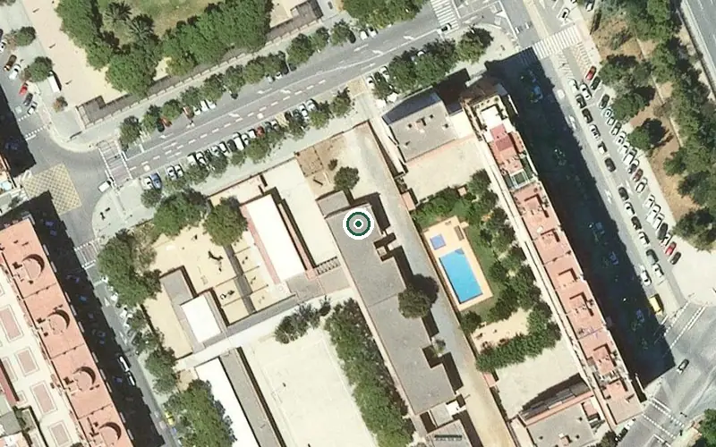 Vista aérea de la ubicación de Habitatges tutelats per a gent gran Almeda