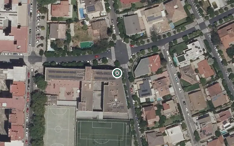 Vista aérea de la ubicación de Centro de Día para Mayores Claret Sevilla