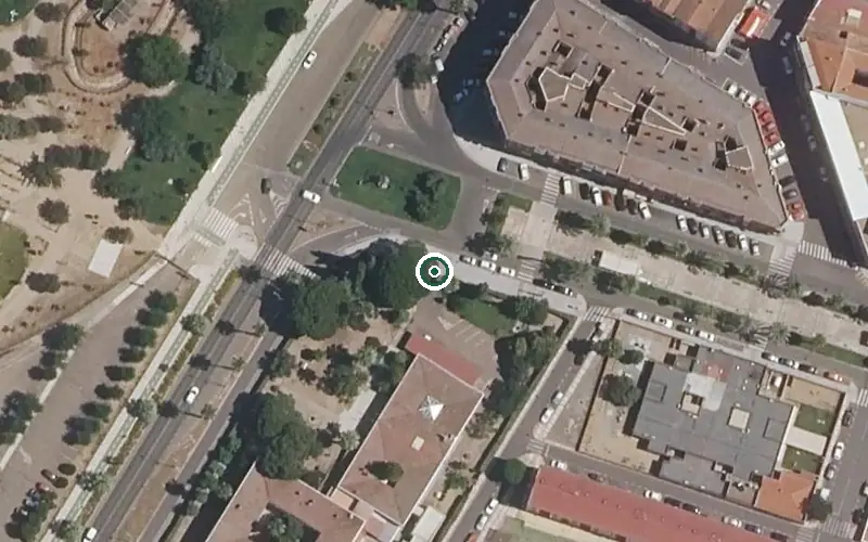 Vista aérea de la ubicación de Centro Residencial Alonso de Mendoza