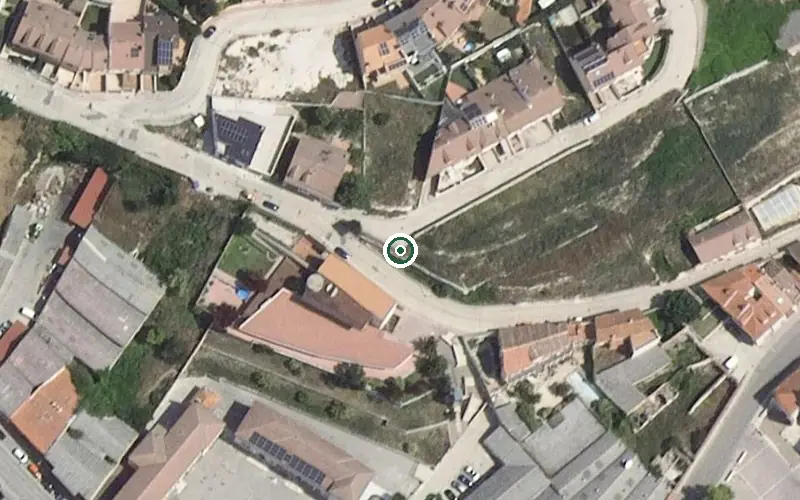 Vista aérea de la ubicación de Unidad de Estancias Diurnas del Centro de Día Personas Mayores de Cuellar