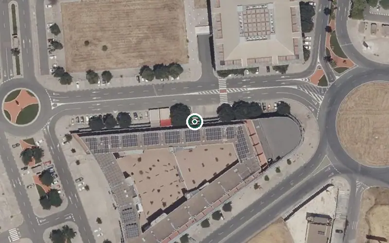 Vista aérea de la ubicación de Centro Residencial para Mayores Mimara Camas los Naranjos