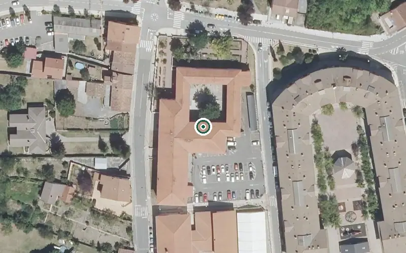 Vista aérea de la ubicación de Urduñako Arkupea -residencia Ancianos de Orduña