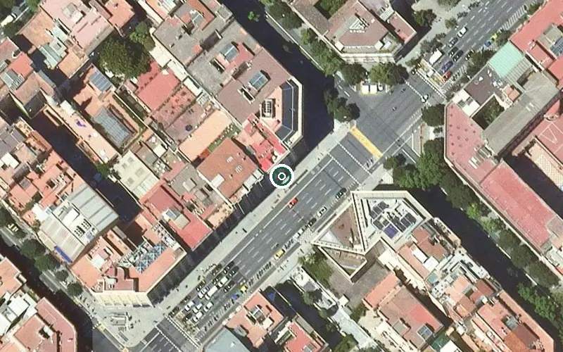 Vista aérea de la ubicación de Residència Mussol l'Eixample