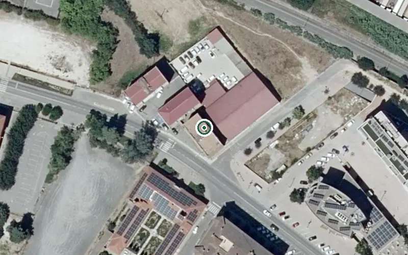 Vista aérea de la ubicación de Residencia Municipal de Ancianos Riosol