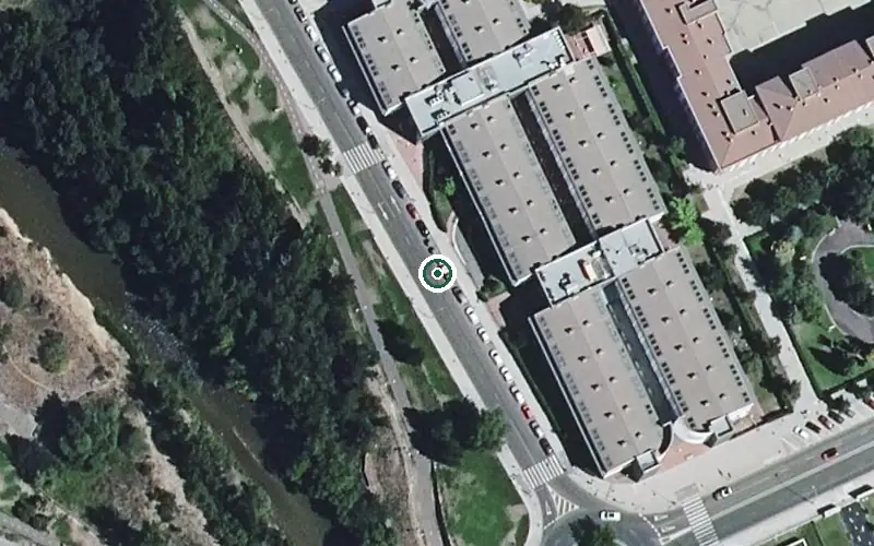 Vista aérea de la ubicación de Centro Residencial de Personas Mayores Bouco León