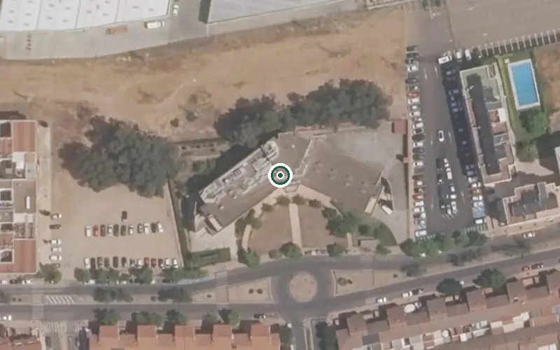 Vista aérea de la ubicación de Residencia y Cd Domus VI Ciudad de Badajoz