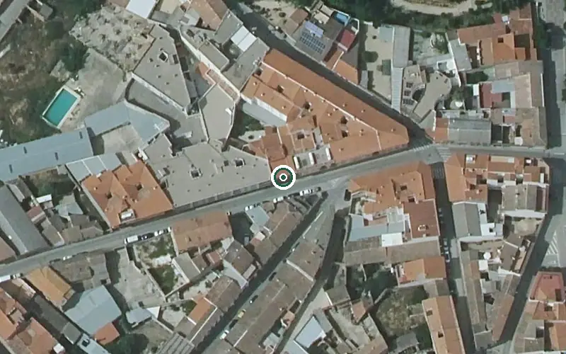 Vista aérea de la ubicación de Vivienda Municipal de Mayores Villarrobledo