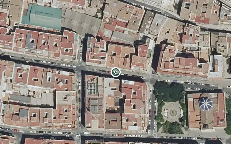 Vista aérea de la ubicación de Centro de Día para Personas Mayores Dependientes Aldebaran