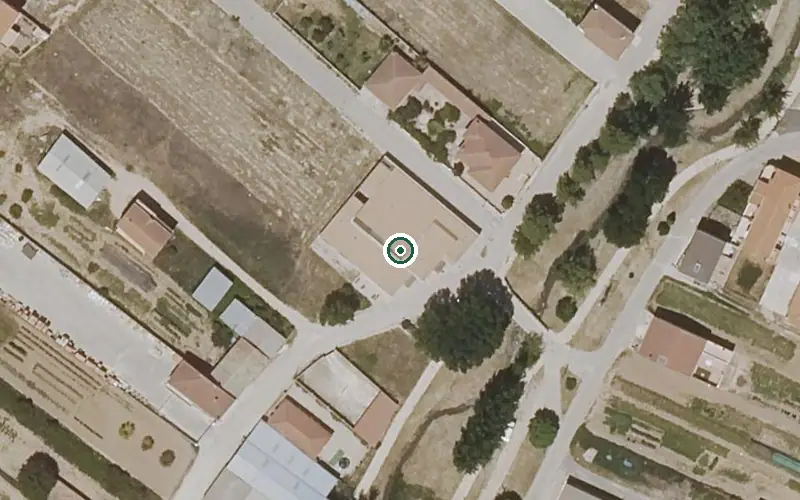 Vista aérea de la ubicación de Vivienda Municipal de Mayores de Mira