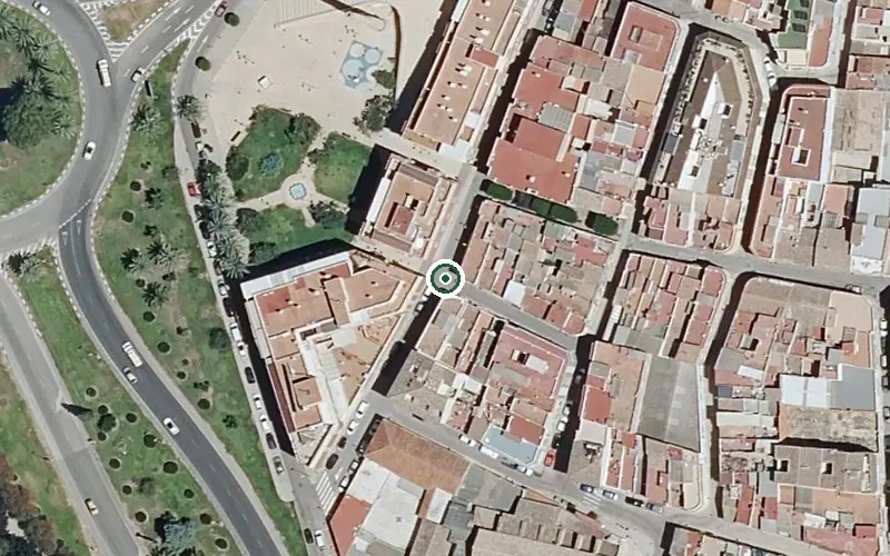 Vista aérea de la ubicación de Residencia Municipal para Personas Mayores Dependientes de Alzira