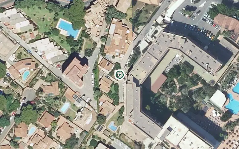 Vista aérea de la ubicación de Vivienda Tutelada Bay Tree Care Home