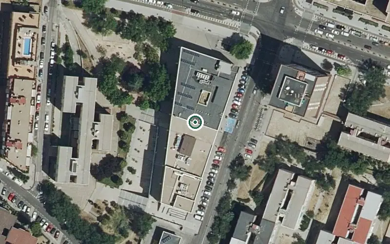 Vista aérea de la ubicación de Centro de Día Municipal Moratalaz