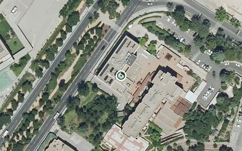 Vista aérea de la ubicación de Residencia San Camilo