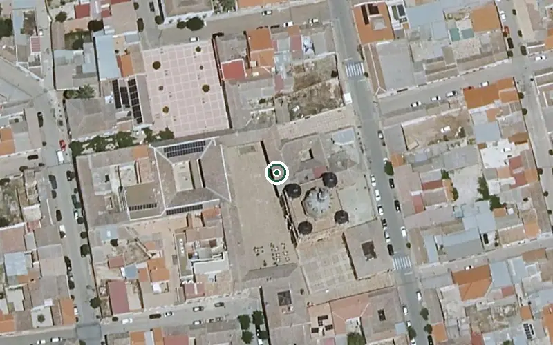 Vista aérea de la ubicación de Residencia de Mayores Municipal la Casa Grande